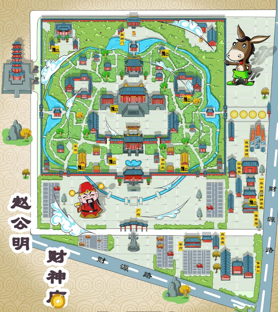 环江寺庙类手绘地图